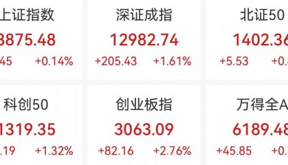 创业板指半日涨2.76%，CPO概念走强，中际旭创股价创新高