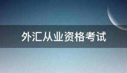 外米劳婷己析汇从业资格考试