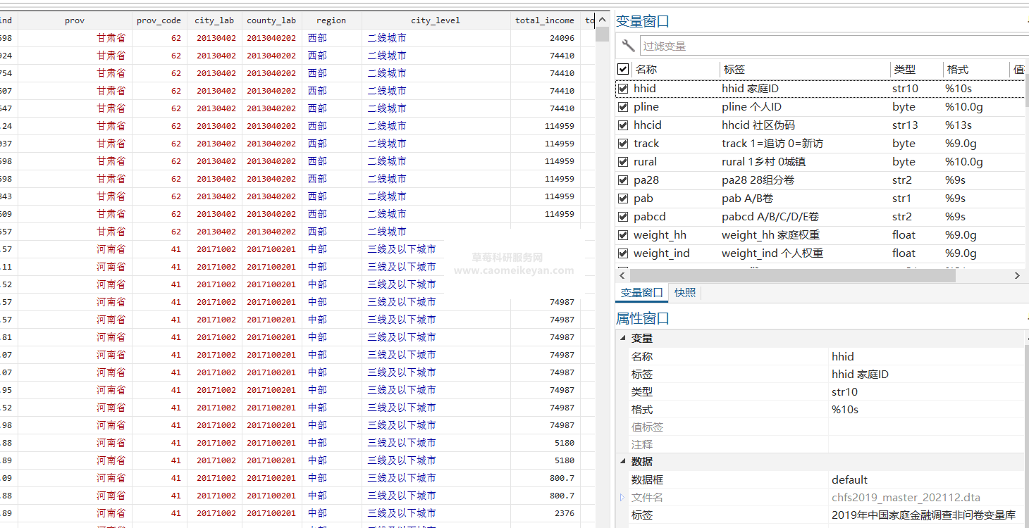 2019-2011年中国家庭金融调查数据库（CHFS）