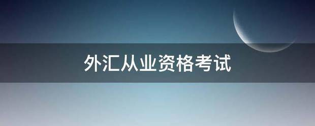 外米劳婷己析汇从业资格考试